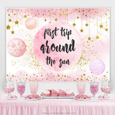 Erste Reise Um Der Sonne Rosa Gold Geburtstag Hintergrund